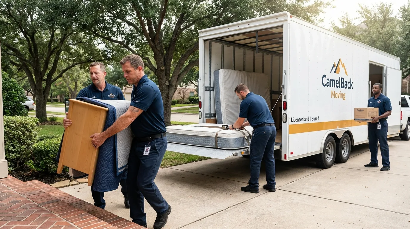 Crew loading residential truck for cross-state move from Liberty, KY
